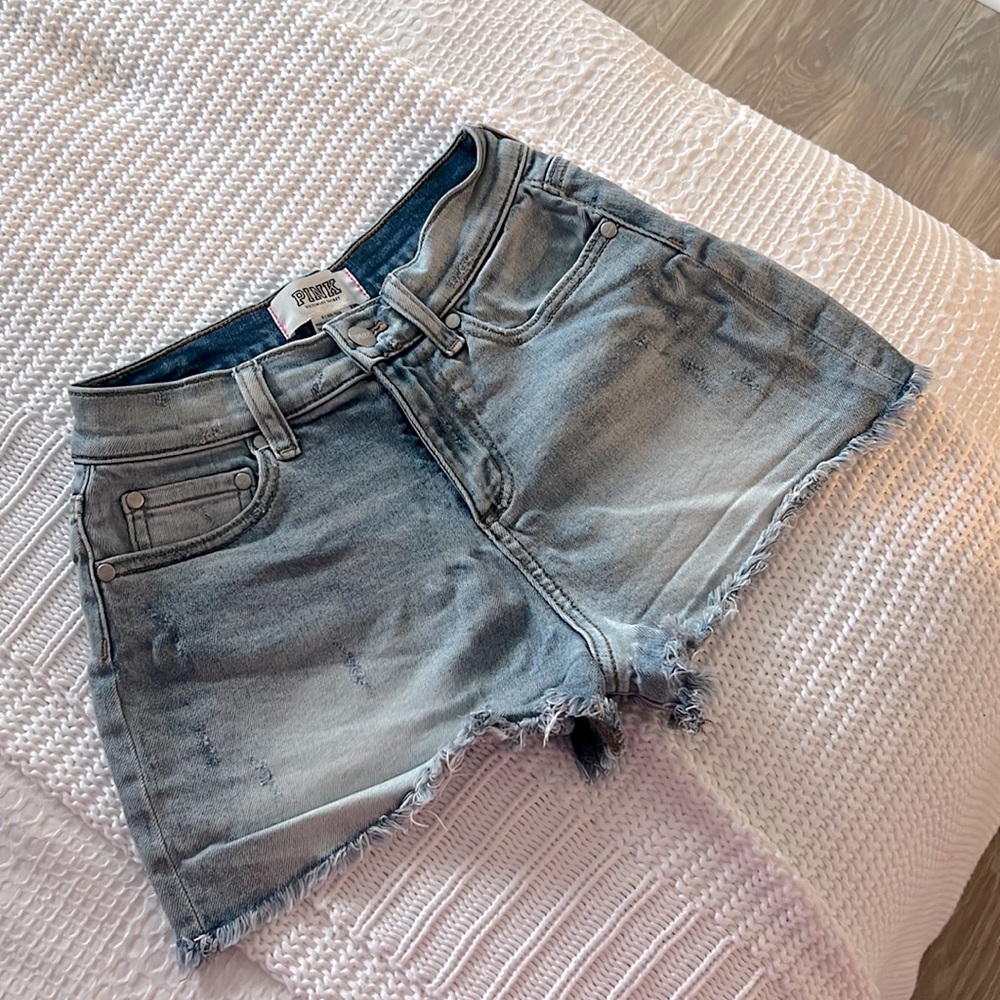 PINK Mid Rise Denim Shorts